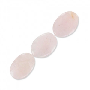 Bead Rose Quartz flat Olive beads 25x18mm x1
