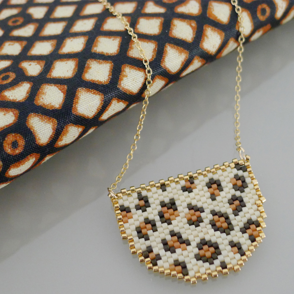 Animal Leopard long necklace with Miyuki beads Animal Leopard long necklace with Miyuki beads