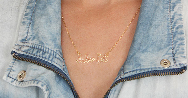 Tutorial Necklace Lettering gold word Liberty Tutorial Necklace Lettering gold word Liberty