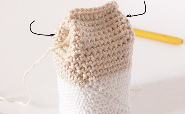 step 6- milk carton and crochet cookies