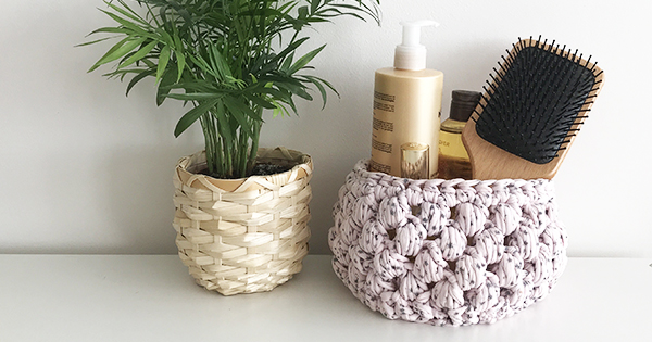 DIY Trapilho crochet storage basket DIY Trapilho crochet storage basket