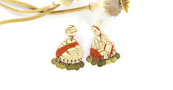 Crackle-effect polymer clay earrings Crackle-effect polymer clay earrings