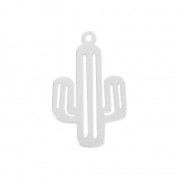 925 Sterling silver cactus pendant 18x11.6 mm x1