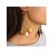 Metal epoxy resin sequins drop shape 21x11.5 mm Green Turquoise x 8