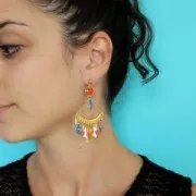 Metal epoxy resin sequins drop shape 21x11.5 mm Green Turquoise x 8