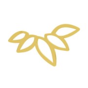 925 Sterling Silver pendant/spacer Leafs 13 mm Gold Tone plated x1
