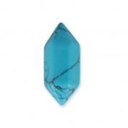 Spike-shaped Howlite pendant 20x8 mm Turquoise x1