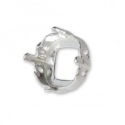 925 Sterling Silver Cabochon setting square-shaped for PureCrystal 4470 10 mm x1