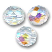 Fire Polished faceted round beads 10mm Crystal AB x10