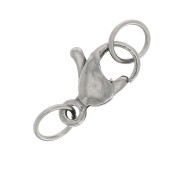 11 mm Stainless steel Lobster claw clasp with open jump rings 11 mm x1