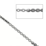 Cable Mesh chain with alternate disc mesh 1.70 mm Rhodium Tone x1m