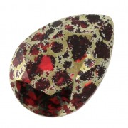 PureCrystal 4320 Pear Fancy Stone 14x10 mm Scarlet Gold Patina x1