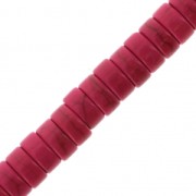 Bead Rondelles 6x3 mm Howlite imitation x38cm - Fuchsia x1
