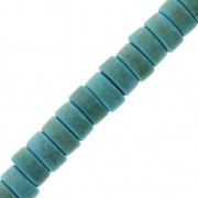 Bead Rondelles 6x3 mm Howlite imitation x38cm - Turquoise x1
