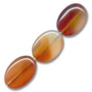 Beads dyed Cornelian flat Olive bead 14x10 mm x5