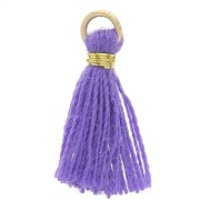 Imitation cotton tassel for DIY jewelry 12 mm Amethyst / Golden Jumpring x1