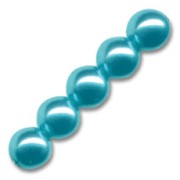Pearly beads 6mm Dark Turquoise x50