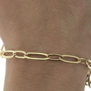 6.2mm Cable rectangular mesh chain (1x1) - Gold Tone x50 cm