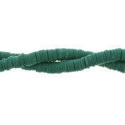 Heishi beads in polymer clay 6x1 mm forest green x39 cm