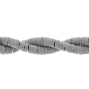 Heishi polymer clay rondelle beads 6x1 mm Light grey x43 cm