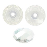 PureCrystal 5040 Flat round 8mm Crystal Silver Shade x1