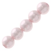Perles rondes nacrées légères en résine 10 mm Light Pink x5