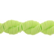 Heishi polymer clay rondelle beads 6x1 mm Apple Green x39 cm