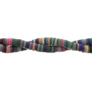 Heishi beads polymer clay rondelles 3.5x1 mm Multicolor Blue/Violet x45 cm