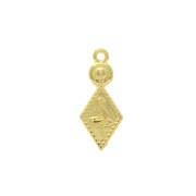 23x10mm Zamac Rhombus charm with a snake pattern - fine Gold plated x1