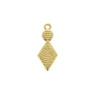 23x10mm Zamac Rhombus charm with a snake pattern - fine Gold plated x1