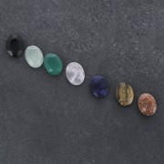8x6mm Faceted oval cabochon - Sunstone x1