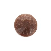 6mm round faceted flat back cabochon - Sunstone x1