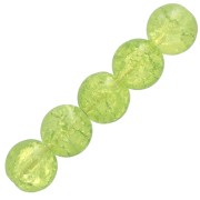 Cracked Beads 12mm Light Olivine x5