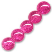 Cracked Beads 12mm Hot Pink x5