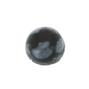 6mm Gemstone round Cabochon - Speckled Obsidian x1
