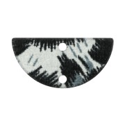 23x11mm Plexiglas 2-hole Half moon spacer leopard pattern - Black - Blue - Grey x1