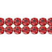 5.3mm PureCrystal Crystal Mesh 40001 2 rows - Scarlet - Gold Tone x5cm