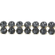 5.3mm PureCrystal Crystal Mesh 40001 2 rows - Crystal Silver Night - Gold Tone x5cm