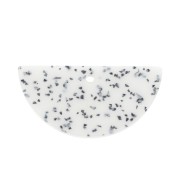 20x39.5mm Resin half moon pendant - White and Black Terrazzo x1