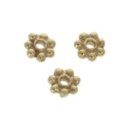 4mm Flower-shape round beads - Gold plated 3 micron x4