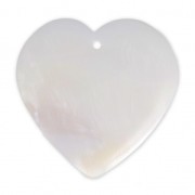 Mother-of-Pearl Heart-shaped Pendant 40mm Natural x1