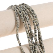 4.5x2mm Round dyed gemstone Heishi beads - Dalmatian Jasper x38cm