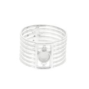 925 Sterling Silver rigid ring for a 4mm cabochon - Size 54 x1