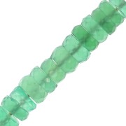 Heishi beads faceted rondelles - tinted gemstone 5.5x3 mm - Green Onyx x20