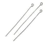 Stainless steel Silver Eye pin 40x0.55mm x10
