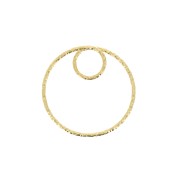 20mm 925 Sterling Silver Diamond effect Pendant - Fine Gold Plated x1