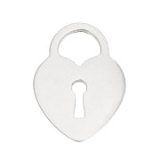 12x9mm Stainless steel padlock Heart charm x1