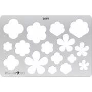 152x100mm Rigid template for polymer clay - Flower patterns x1