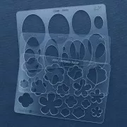 152x100mm Rigid template for polymer clay - Flower patterns x1