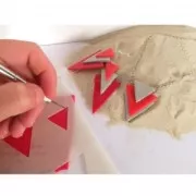 152x100mm Rigid template for polymer clay - Flower patterns x1